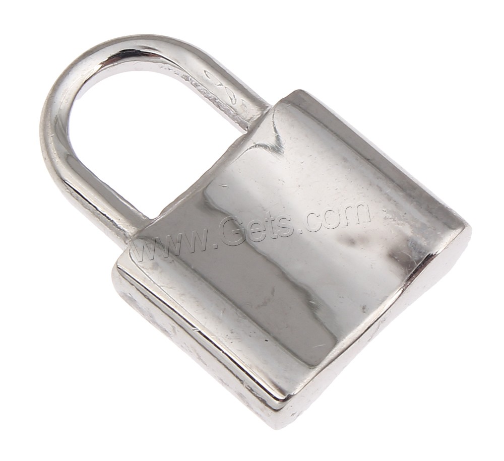Stainless Steel Pendants, Lock, different size for choice, original color, Sold By PC