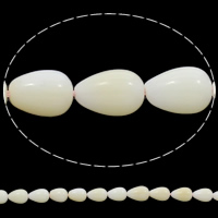 Natürliche Korallen Perlen, Tropfen, beige, 5x8mm, Bohrung:ca. 0.5mm, Länge:ca. 16 ZollInch, ca. 54PCs/Strang, verkauft von Strang