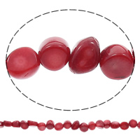 Natürliche Korallen Perlen, Klumpen, rot, 8x5mm, Bohrung:ca. 1mm, Länge:ca. 15.5 ZollInch, ca. 50PCs/Strang, verkauft von Strang