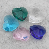 joyas de colgante de cristal de corazón, facetas, más colores para la opción, 14x14x8mm, agujero:aproximado 1mm, Vendido por UD