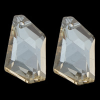 joyas de colgante de cristal de corazón, facetas, Champán Dorado, 12x22x6mm, agujero:aproximado 1mm, Vendido por UD