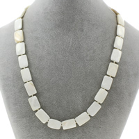 White Shell Necklace, iron lobster clasp, Rectangle, natural Approx 18 Inch 