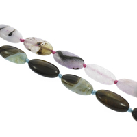 perle en agate de fissure naturelle , Agate fissure, ovale plat, plus de couleurs à choisir Environ 2mm Environ 16.5 pouce, Environ Vendu par brin