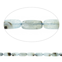 perle en agate de fissure naturelle , Agate fissure, rectangle, bleu Environ 2mm Environ 16.5 pouce, Environ Vendu par brin