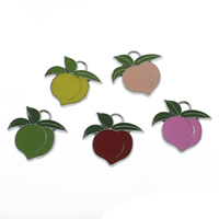 Zinc Alloy Fruit Shape Pendants, Peach, platinum color plated, enamel lead & cadmium free Approx 2mm 