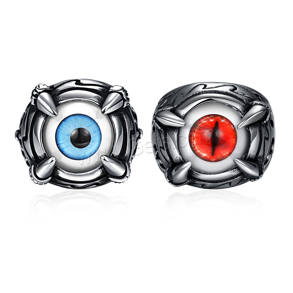 Stainless Steel, with Resin, pupil eye design & different size for choice & different styles for choice & blacken, Sold By PC