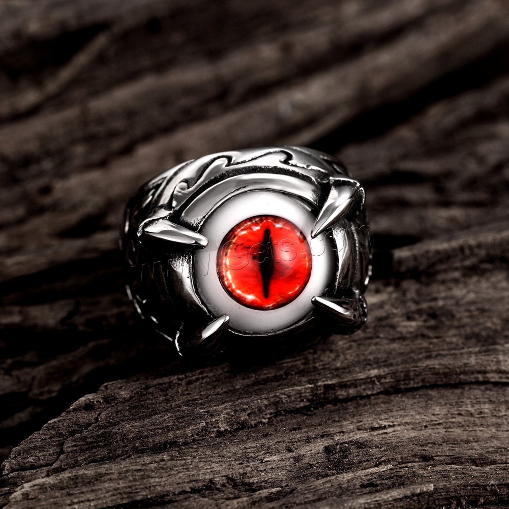 Favourer ® палец кольцо, нержавеющая сталь, с канифоль, зрачок глаз дизайн & разный размер для выбора & разные стили для выбора & чернеют, продается PC