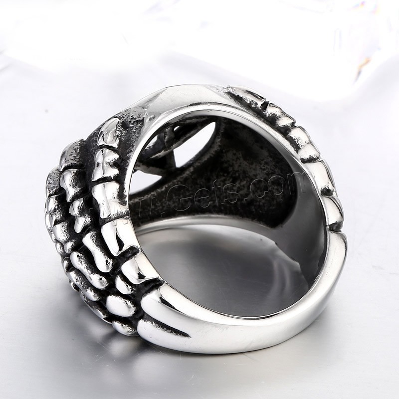 Нержавеющая сталь Человек палец кольцо, Нержавеющая сталь 316, Пентаграмма, разный размер для выбора & чернеют, продается PC