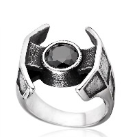 Нержавеющая сталь Человек палец кольцо, Нержавеющая сталь 316, разный размер для выбора & со стразами & чернеют, продается PC