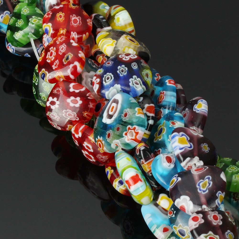 Murano Millefiori Lampwork Perle, blöser Blick, handgemacht, Islam Schmuck & verschiedene Größen vorhanden, keine, Bohrung:ca. 1mm, Länge:ca. 15.5 ZollInch, verkauft von Strang