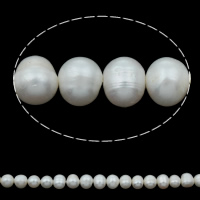 Perlas Patata Freshwater, Perlas cultivadas de agua dulce, natural, Blanco, 8-9mm, agujero:aproximado 0.8mm, longitud:aproximado 14 Inch, Vendido por Sarta