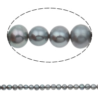 Perlas Patata Freshwater, Perlas cultivadas de agua dulce, gris, 10-11mm, agujero:aproximado 0.8mm, longitud:aproximado 15.5 Inch, Vendido por Sarta