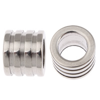 Stainless Steel Large Hole Beads, Column, original color Approx 6.3mm 