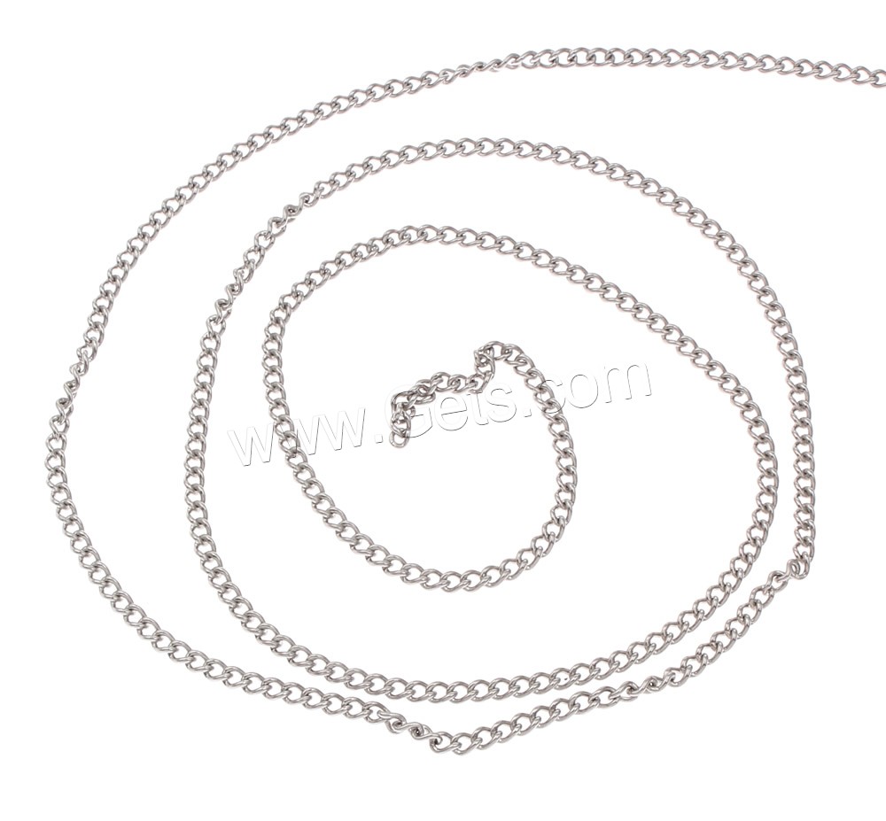 Stainless Steel Oval Chain, different size for choice & twist oval chain, original color, Sold By m