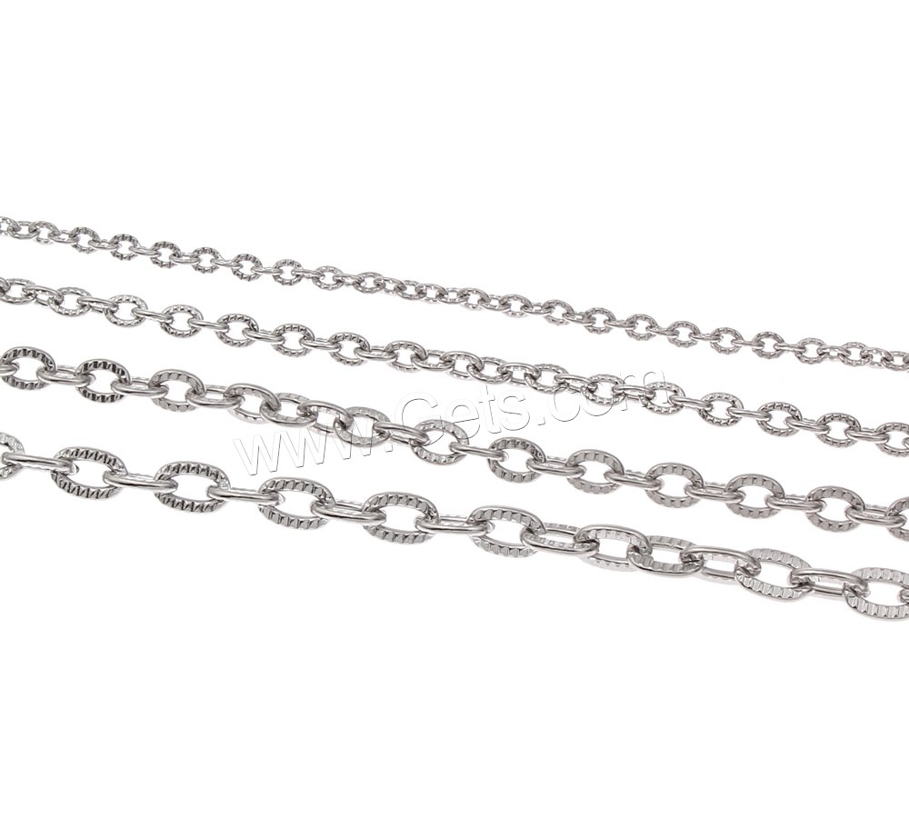 Stainless Steel Oval Chain, different size for choice, original color, Sold By m