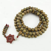 108 Mala Beads, Green Sandalwood, Buddhist jewelry, 8mm Approx 34 Inch, Approx 