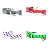Bracelets cordon en nylon, corde en nylon, avec alliage de zinc, Pirate Hameçon, Placage, modèle nautique & 4 brins, plus de couleurs à choisir Environ 25.6-29.5 pouce, Vendu par brin