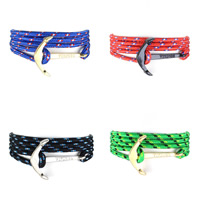 Nylon Cord Bracelets, with Zinc Alloy, Anchor, plated, nautical pattern Approx 25.6-29.5 Inch 