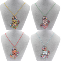 Plank Sweater Necklace, with iron chain, Cat, printing, with painted & twist oval chain Approx 24 Inch 