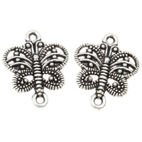 Animal Zinc Alloy Connector, Butterfly, antique silver color plated, 1/1 loop, lead & cadmium free Approx 1mm 