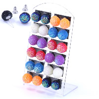 Resin Stud Earring, iron post pin, Dome, platinum color plated, colorful plated, mixed colors, 10mm 
