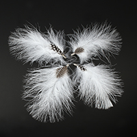Goose Feather Costume Accessories, with Guinea Fowl Feather & Iron, platinum color plated 