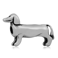 Edelstahl European Perlen, 316 L Edelstahl, Hund, ohne troll & Schwärzen, 19x33mm, Bohrung:ca. 4mm, verkauft von PC