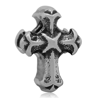 Stainless Steel European Beads, 316L Stainless Steel, Wrapped Cross, without troll & blacken Approx 4mm 