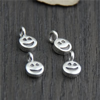 Thailand Sterling Silver Pendants, Smiling Face Approx 2mm 