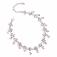 Zinc Alloy Anklet, with 2lnch extender chain, Flower, antique silver color plated Approx 8.85 Inch 
