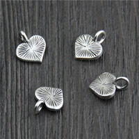 Thailand Sterling Silver Pendants, Heart Approx 2mm 