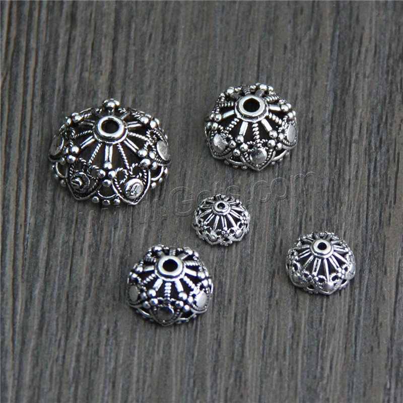 Thailand Sterling Silver Bead Caps, Flower, different size for choice & hollow, Sold By PC