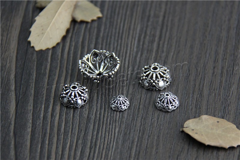 Bali Sterling Silber Perlenkappen, Thailand, Blume, verschiedene Größen vorhanden & hohl, verkauft von PC