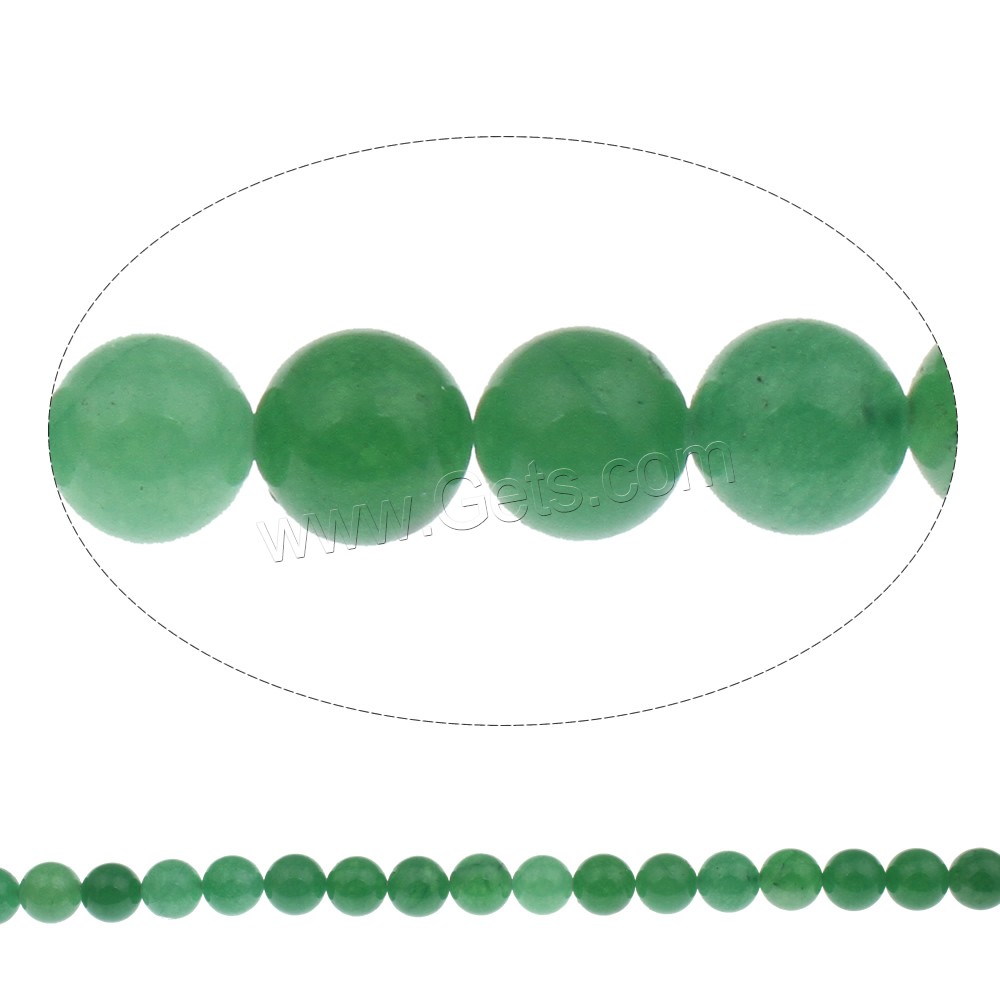 Perle en aventurine verte, Rond, naturel, normes différentes pour le choix, Trou:Environ 1mm, Longueur:Environ 15.5 pouce, Vendu par brin
