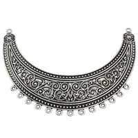 Fashion Necklace Bottom, Zinc Alloy, Moon, antique silver color plated, with loop, lead & cadmium free Approx 2mm 