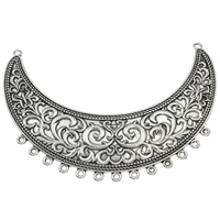 Fashion Necklace Bottom, Zinc Alloy, Moon, antique silver color plated, with loop, lead & cadmium free Approx 2mm 