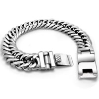 Titanium Steel Bracelet, twist oval chain & blacken, 15.5mm Approx 8.5 Inch 
