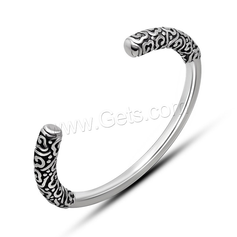 Titanium Steel Cuff Bangle, different size for choice & blacken, Inner Diameter:Approx 60mm, Length:Approx 7 Inch, Sold By Strand