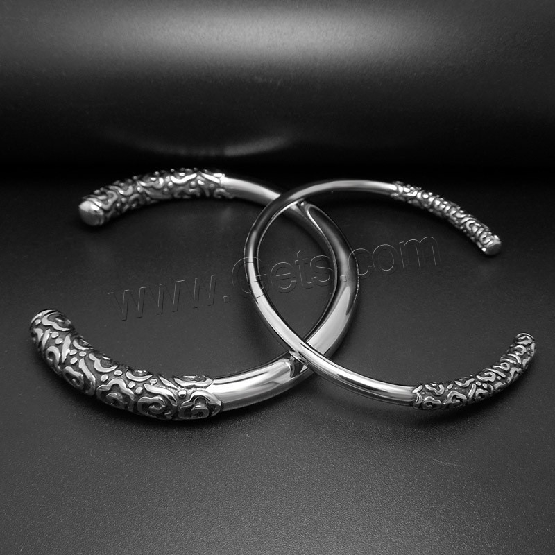 Titanium Steel Cuff Bangle, different size for choice & blacken, Inner Diameter:Approx 60mm, Length:Approx 7 Inch, Sold By Strand