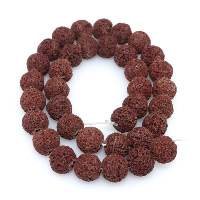 Natürliche Lava Perlen, rund, keine, 6mm, Bohrung:ca. 1mm, Länge:ca. 15 ZollInch, ca. 65PCs/Strang, verkauft von Strang