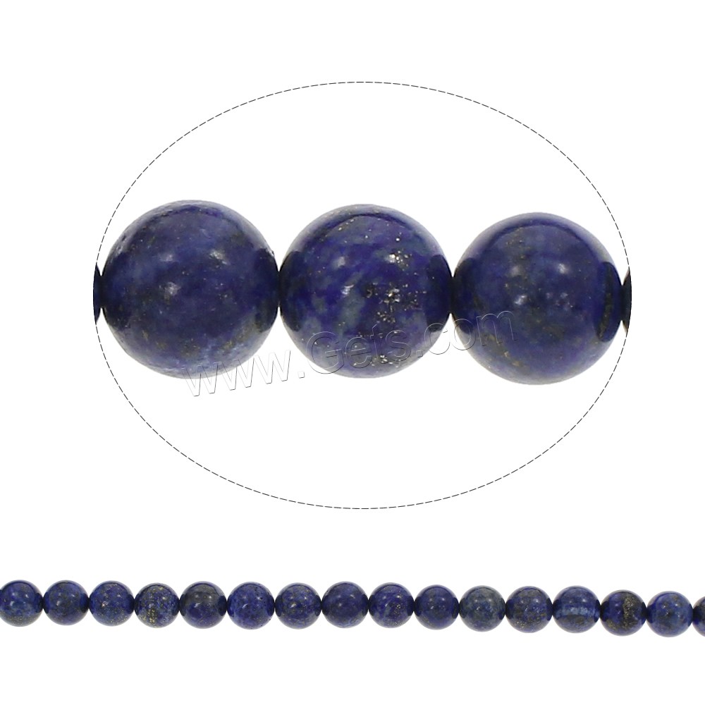 Perles en Synthétique Lapis, lapis lazuli naturel, Rond, normes différentes pour le choix, Trou:Environ 1mm, Longueur:Environ 15 pouce, Vendu par brin