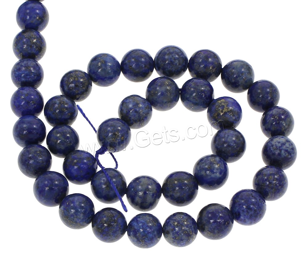 Perles en Synthétique Lapis, lapis lazuli naturel, Rond, normes différentes pour le choix, Trou:Environ 1mm, Longueur:Environ 15 pouce, Vendu par brin