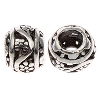 Zinc Alloy Jewelry Beads, Drum, antique silver color plated lead & cadmium free 