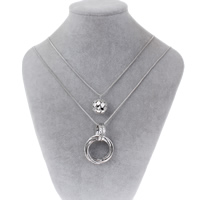 Zinc Alloy Sweater Chain Necklace, with brass chain, platinum color plated, box chain & , lead & cadmium free Approx 23.5 Inch 