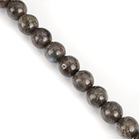 Labradorit Perlen, rund, natürlich, grau, 8mm, Bohrung:ca. 1mm, Länge:ca. 15.5 ZollInch, ca. 48PCs/Strang, verkauft von Strang