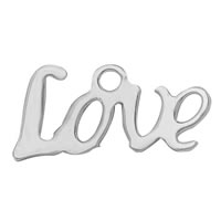 Stainless Steel Letter Pendant, 316L Stainless Steel, word love, original color Approx 5mm 