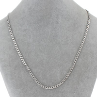 Brass Chain Necklace, platinum color plated, curb chain, nickel, lead & cadmium free Approx 18 Inch 