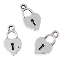 Zinc Alloy Lock Pendants, antique silver color plated, lead & cadmium free Approx 2mm, Approx 