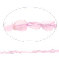 Natürliche Rosenquarz Perlen, Klumpen, 7x4mm-7x15x5mm, Bohrung:ca. 1mm, Länge:ca. 15.5 ZollInch, ca. 45PCs/Strang, verkauft von Strang