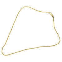 Cadena del collar de hierro, fundición, chapado en color dorado, cadena de caja, 2x2x1mm, longitud:aproximado 18 Inch, Vendido por Sarta
